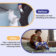 Cat Hair Sticky Shirt – Breathable & Lightweight, Reduces Shedding Fur Pajamas, Prevents Licking Wounds after Surgery, Cat Sweaters - Soft & Machine Washable, Blue, L