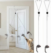 Hanging 2Pcs Cat Toys for Indoor Cats, Self-Play Hanging Door Cat Mouse Toys for Indoor Cats Kitten,Interactive Cat Mice Toys with Bell for Hunting Exercising Eliminating