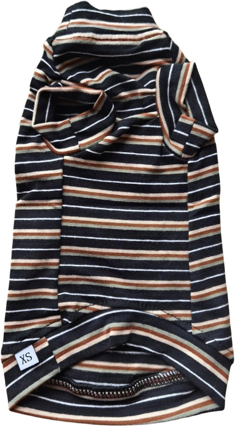 Vintage Stripes Sphynx Hairless Cats Turtleneck Shirt Cotton for Sphinx Cat