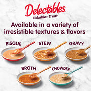Lickable Treat Bisque Wet Cat Treat Variety Pack, Food Topper, Hydrating, Grain-Free, No Fillers, No By-Products, No Added Preservatives, 1.4Oz Pouch, 30Ct