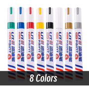 3Mm 10P Colorful 8 Colors Permanent Paint Marker Waterproof White Markers Tire Tread Rubber Fabric Paint Metal Paint Marker Pens