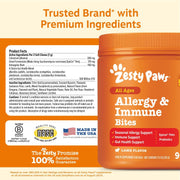 Zesty Paws Dog Allergy Chews - Dog Allergy Relief, Lamb, 90 Ct