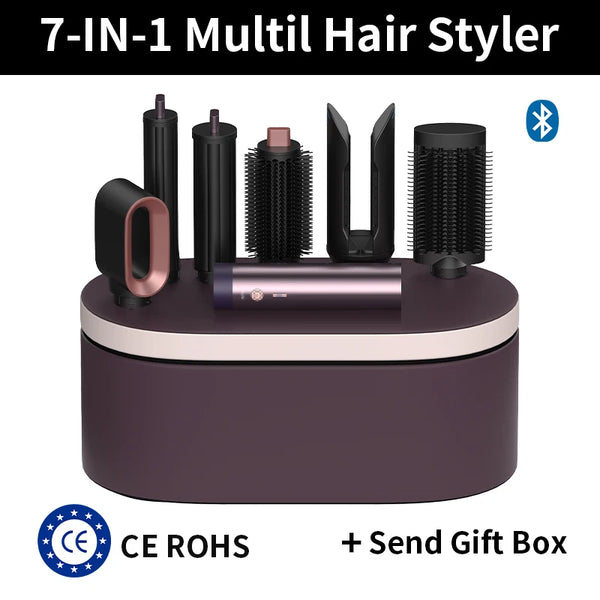 7 in 1 Multil Hair Styler 1700W Hair Dryer Brush with Auto Wrap Curls (L/R) Fast Drying Frizz-Free Volume Hair Styler Set Gift