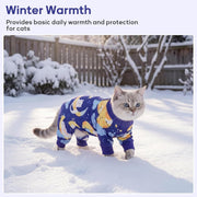 Cat Hair Sticky Shirt – Breathable & Lightweight, Reduces Shedding Fur Pajamas, Prevents Licking Wounds after Surgery, Cat Sweaters - Soft & Machine Washable, Blue, L