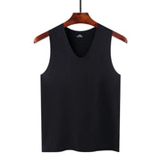 Summer Men'S Non-Marking Ice Silk Undershirt Men'S Slim Sports Fitness Cross-Body Bottoming Sleeveless Breathable Comfortable