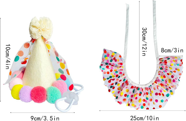 Cat Dog Princess Costumes Cat Birthday Hat and Scarf Pet Birthday Bandana