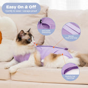 Cat Recovery Suit,Cat Onesie for Female Male Cats Purple M