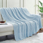 Light Blue Cable Knit Throw Blanket