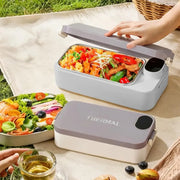 Heated Lunch Box 900Ml Capacity 2-In-1 Stainless Steel Electric Food Warmer Warming Box Portable Meal Container for Car Travel