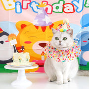 Cat Dog Princess Costumes Cat Birthday Hat and Scarf Pet Birthday Bandana