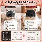 Cat Bat Mask, Funny Cat Helmet & Cat Hat Cosplay Costume, Adjustable Pet Mask for Halloween, Party, Photo Props, Lightweight Comfortable Cat Costume Accessories for Cats & Small Pets（Black