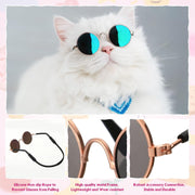 8 Pcs Dog Tie & Glasses Set for Small Dogs Cats, Classic Colors