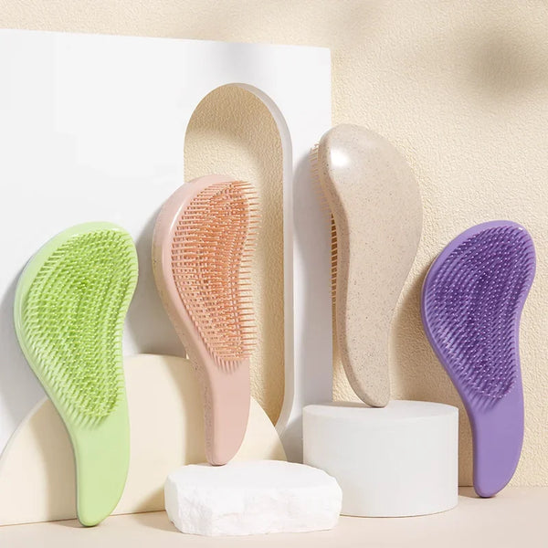 1Pcs Magic Detangling Hairbrush Soft Wheat Straw Scalp Massage Comb Anti-Static Gentle Grooming Brush Salon Hair Styling Brush