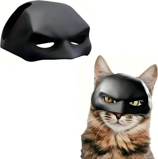 Cat Bat Mask for Halloween - Lightweight Funny Pet Costume, Easy to Wear Cosplay Party Accessory for Cats & Kittens (Black, 1 Pack)
