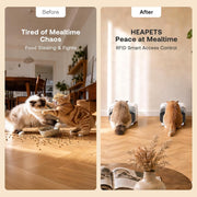 RFID Automatic Cat Feeder with Collar Sensor, Anti-Stealing Food Dispenser with Sealed Lid for Wet Dry Food and Different Diet for Multi-Pet Home, Auto Pet Feeder for Cats & Small Dogs, White
