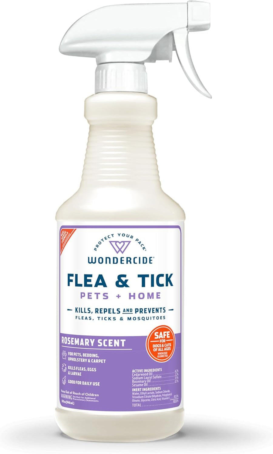 Flea Tick & Mosquito Spray for Pets & Home - Rosemary 16 Fl Oz