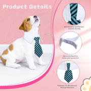 8 Pcs Dog Tie & Glasses Set for Small Dogs Cats, Classic Colors