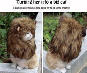 Lion Mane Wig for Cats and Dogs, Funny Pet Cat Costumes for Halloween Christmas, Furry Pet Clothing Accessories