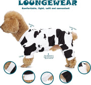 Adorable Cow Print Dog Pajamas – Lightweight, Cozy Four-Legged Outfit for Small to Large Dogs and Cats, Soft and Snuggly Pet Wear for Everyday Comfort and Cuteness.Xs