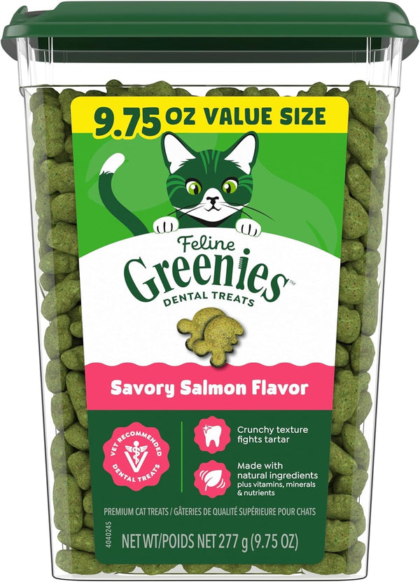 Feline Natural Crunchy Dental Cat Treats, Salmon Flavor, 9.75 Oz