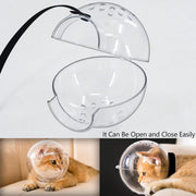 Cat Transparent Muzzle with Breathable Hood, Adjustable Kitten Helmet(L)