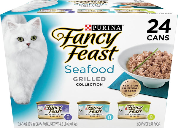 Purina  Grilled Seafood Wet Cat Food, 3 Oz Cans, 24-Pack