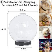 Cat Transparent Muzzle with Breathable Hood, Adjustable Kitten Helmet(L)