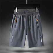 Men'S Summer Ultra-Thin Ice Silk Beach Casual Shorts Jogging Sport Quick Dry Male Zipper Loose Gym Sports Short Pants Sweatpant