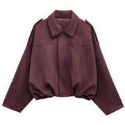 Women'S Bomber Jacket Lapel Long Sleeve Zipper Suede Jacket Women 2025 High Street Cropped Racing Jackets Coats Outerwears