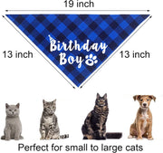 Cat Birthday Party Supplies, Cat Birthday Hat with Number Bandana Bow Tie Banner Balloons Meow Letter Balloons for Cats Kittens Decorations
