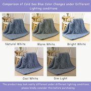 Chunky Knit Throw Blanket for Couch, 40X40 Inches, Cold Sea Blue