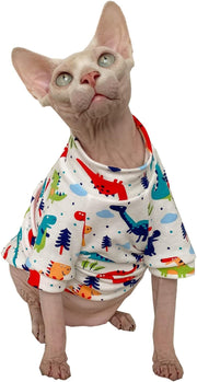 Sphynx Hairless Cat Cotton T-Shirts Cat Apparel Pet Clothes Vest Kitten