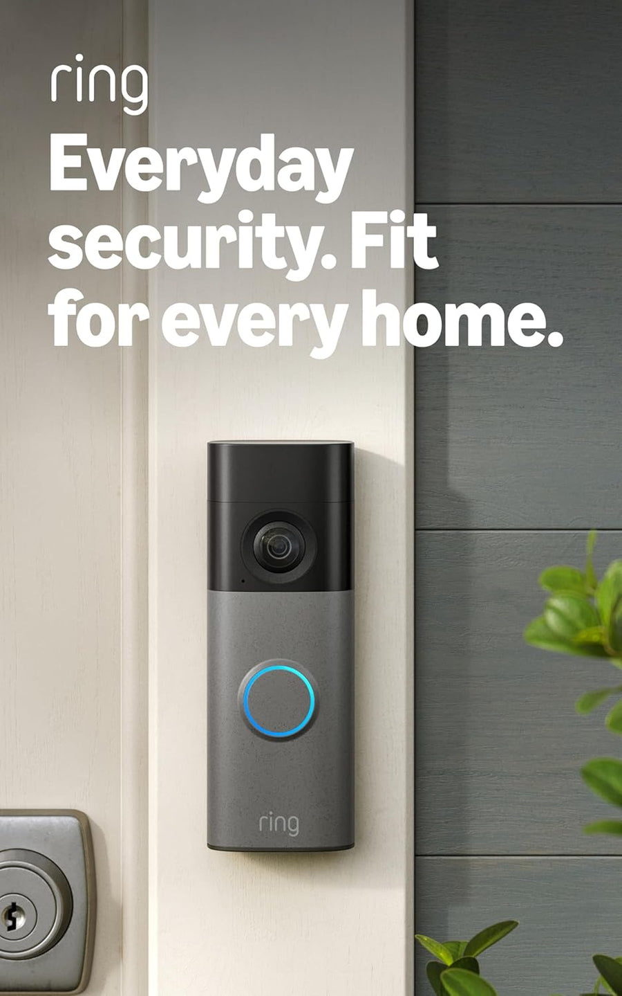Battery Doorbell 2K (Newest Model) Retinal 2K with Wide-Angle Video, up to 6X Enhanced Zoom, Two-Way Talk, and Built-In Battery, Speckled Gray