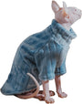 Blue Coral Fleece Sweater For Sphynx Cat Clothes Coat For Ha