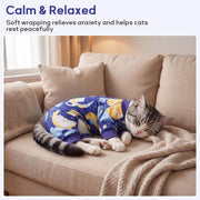 Cat Hair Sticky Shirt – Breathable & Lightweight, Reduces Shedding Fur Pajamas, Prevents Licking Wounds after Surgery, Cat Sweaters - Soft & Machine Washable, Blue, L