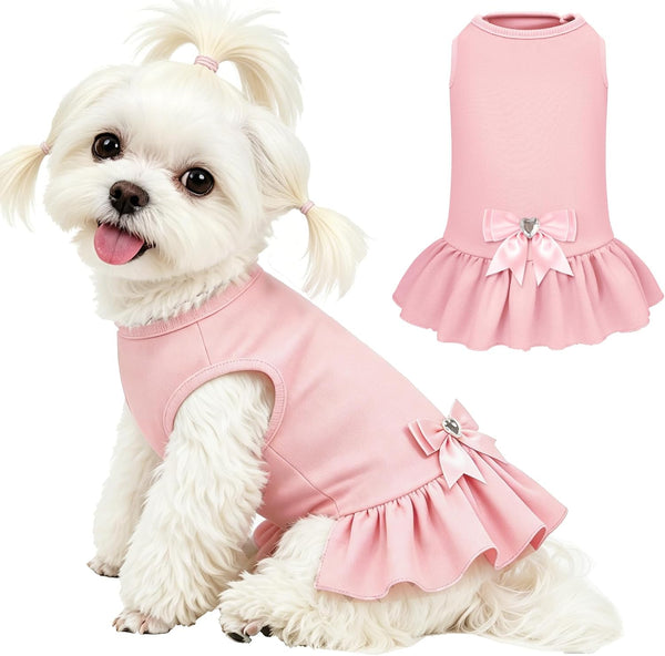 Dog Dress Sleeveless Cat Dresses Clothes for Small Dogs Girl