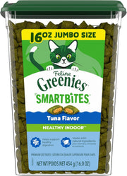 Greenies Feline Smartbites Healthy Indoor Cat Treats, Tuna, 16 Oz