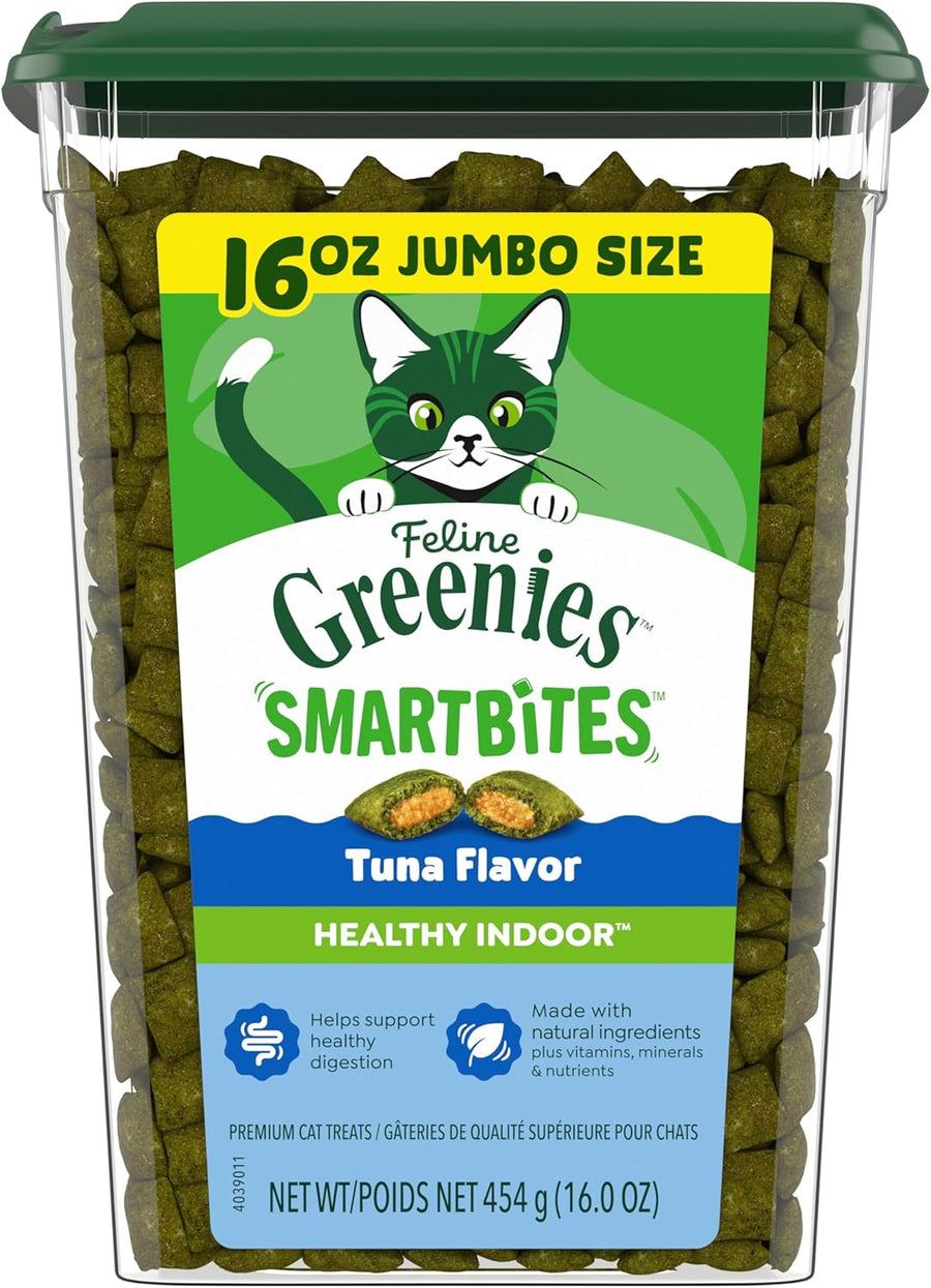 Greenies Feline Smartbites Healthy Indoor Cat Treats, Tuna, 16 Oz