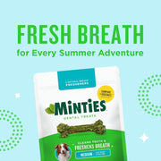 Dental Chews for Dogs, 60 Count, Vet-Recommended Mint-Flavored Dental Dog Treats for Medium Dogs, Bones Clean Teeth, Fight Bad Breath, and Removes Plaque and Tartar